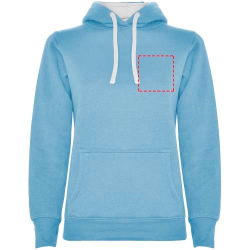 Urban Kapuzenpullover für Damen himmelblau, weiss