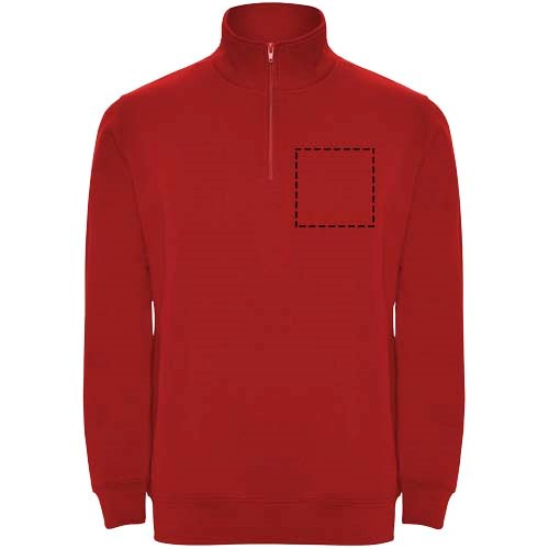 Aneto Pullover mit Viertelreissverschluss rot