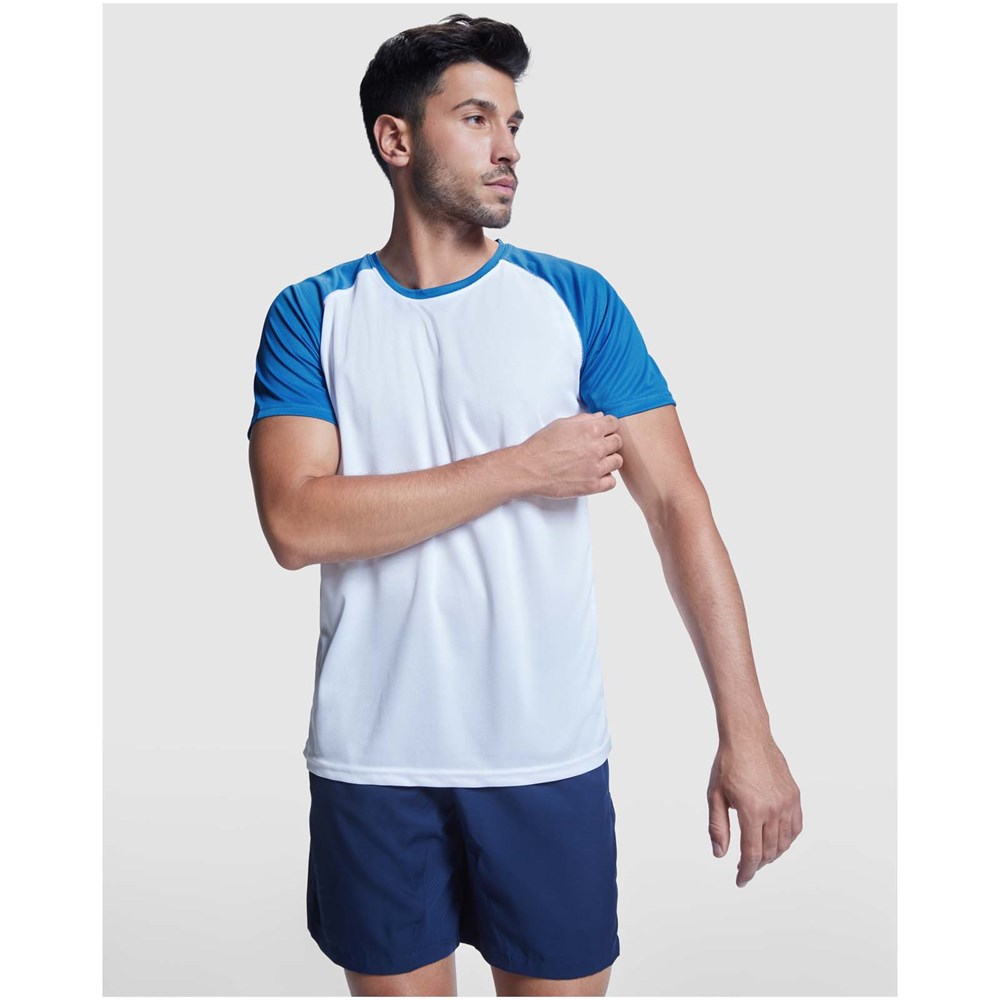 Indianapolis T-Shirt Unisex aus recyceltem Material weiss, royalblau