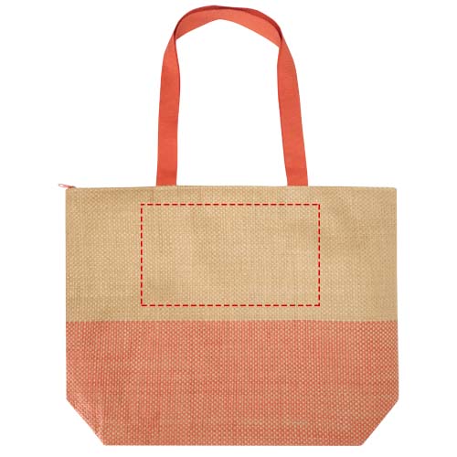 Rhythm grosse Strohpapier Tragetasche mit Reissverschluss, 21 l
