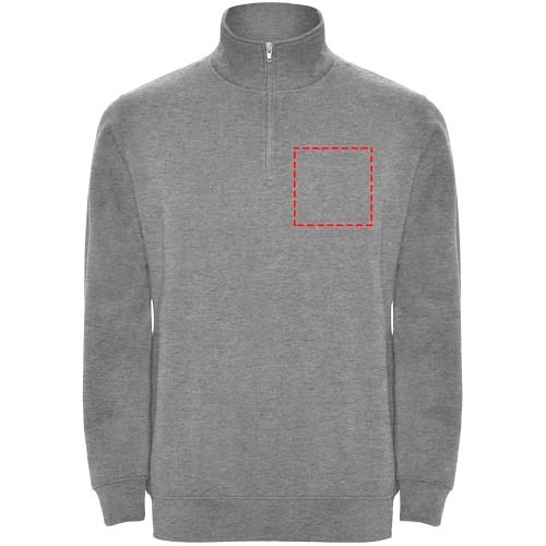 Aneto Pullover mit Viertelreissverschluss Marl Grey