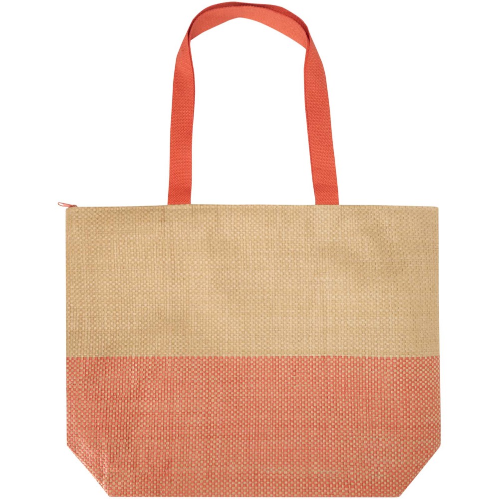 Rhythm grosse Strohpapier Tragetasche mit Reissverschluss, 21 l