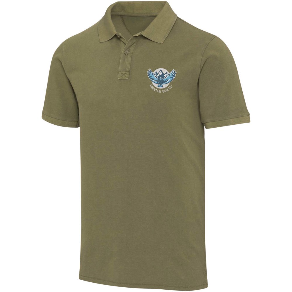 Calgary Poloshirt für Herren im Washed Look, 200 g/m2 waldgrün