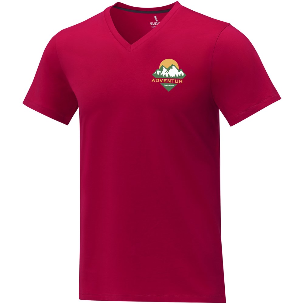 Somoto T-Shirt mit V-Ausschnitt für Herren rot