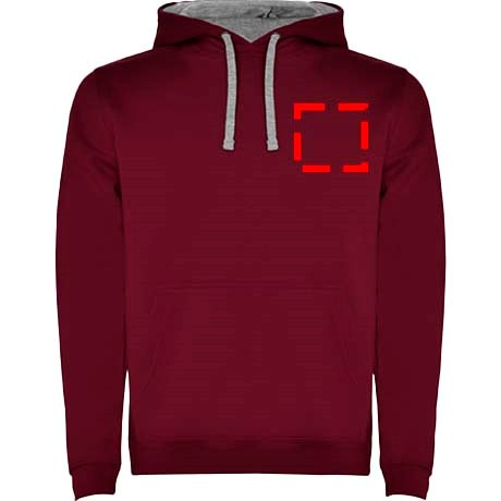 Urban Kapuzenpullover für Herren Maroon rot, Marl Grey