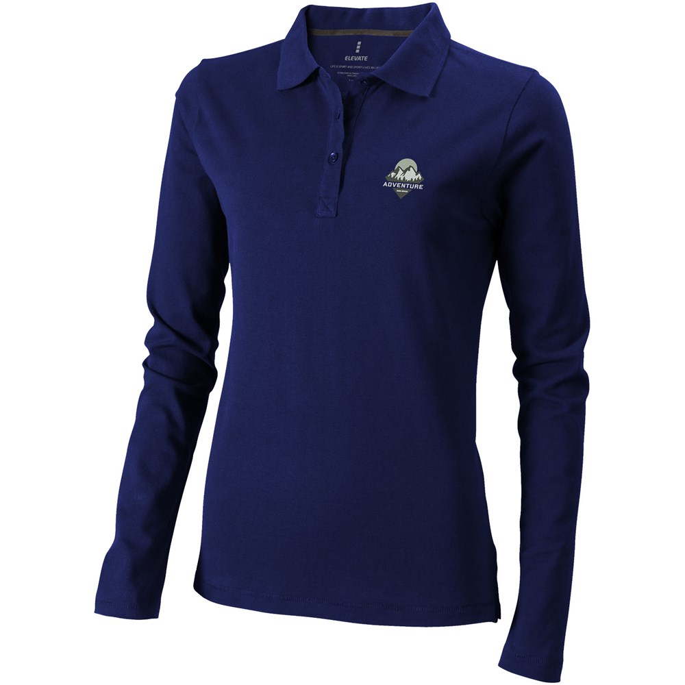 Oakville Langarm Poloshirt für Damen navy