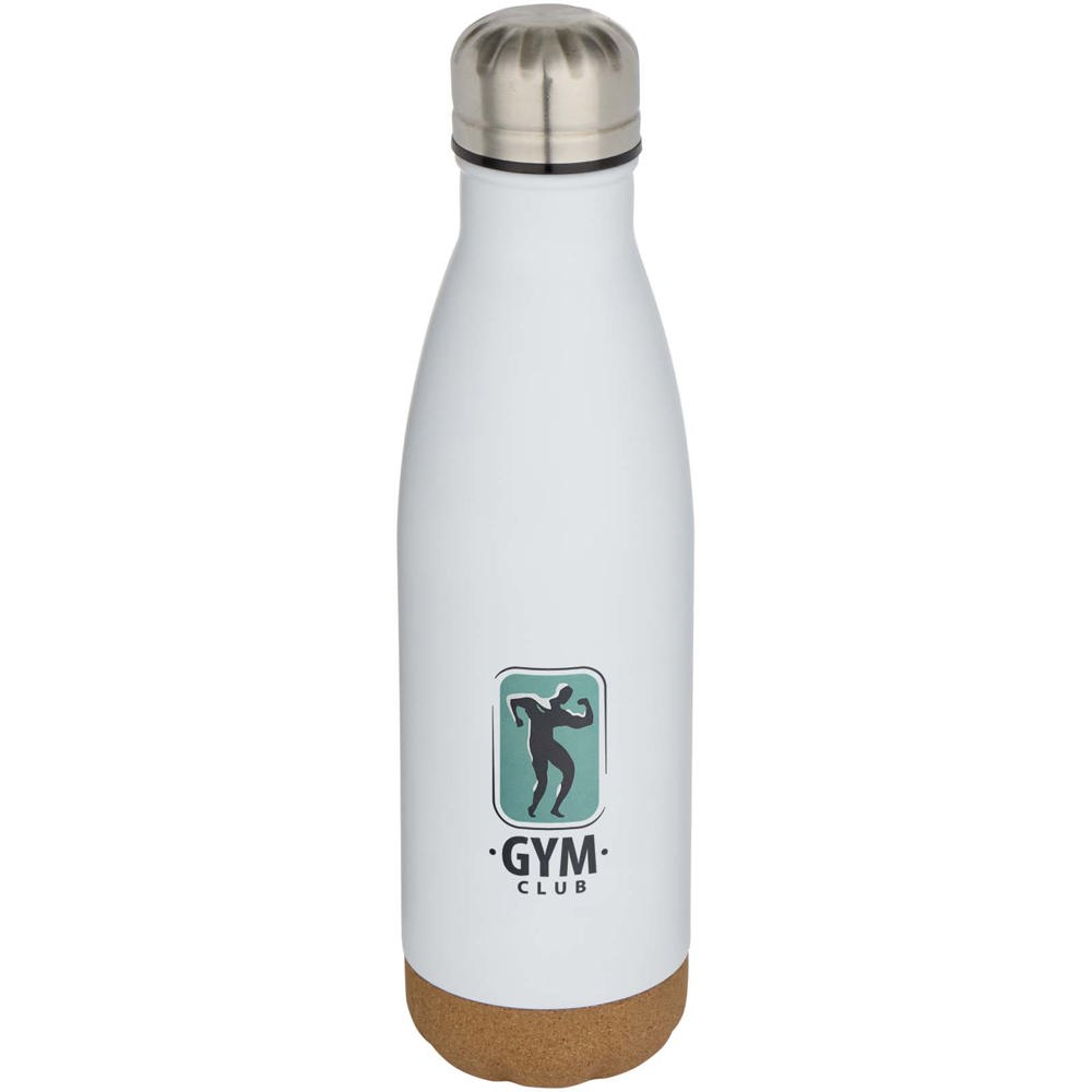 Cove 500 ml doppelwandige, vakuumisolierte Trinkflasche aus Edelstahl mit Korkdetails