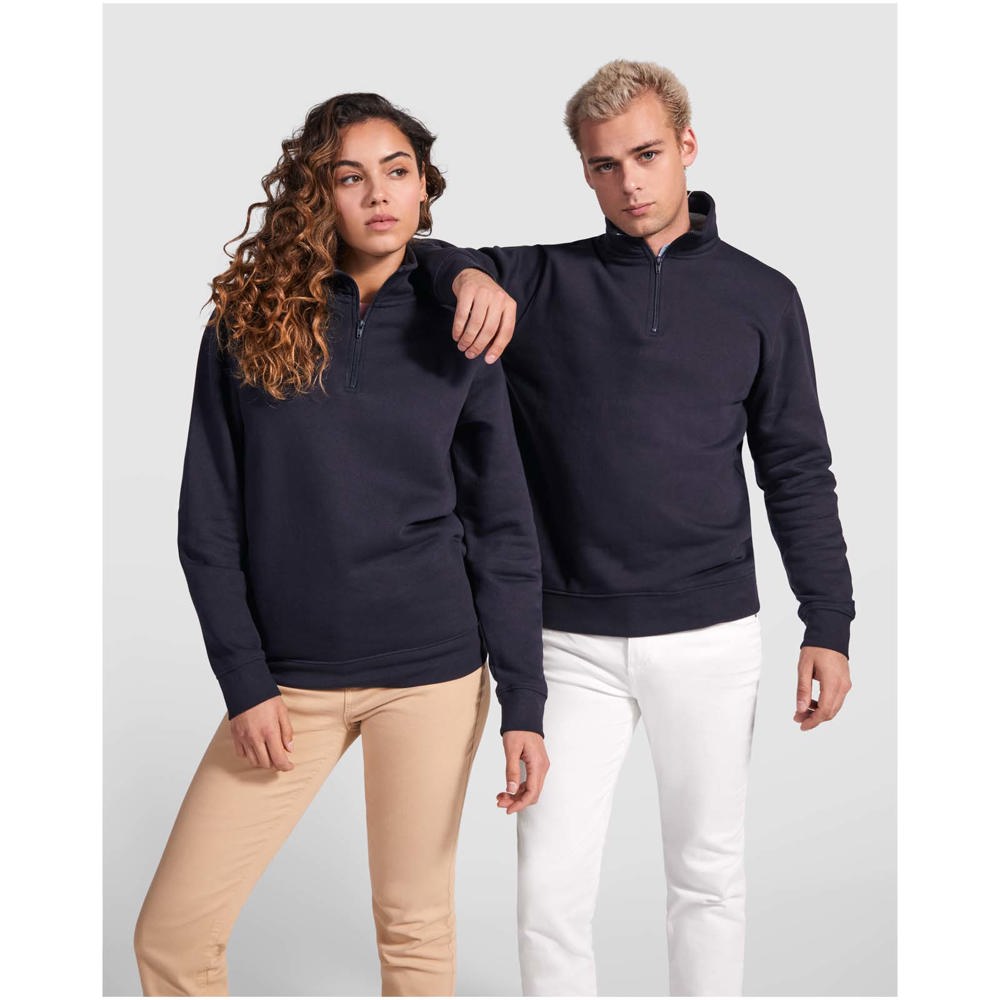 Aneto Pullover mit Viertelreissverschluss dunkelgrün