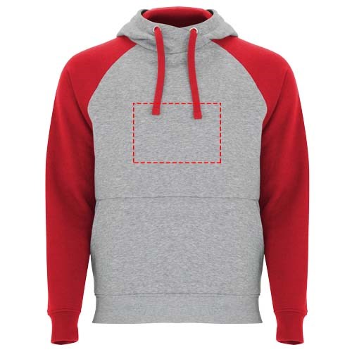 Badet zweifarbiger Kapuzenpullover für Kinder heather grau, rot