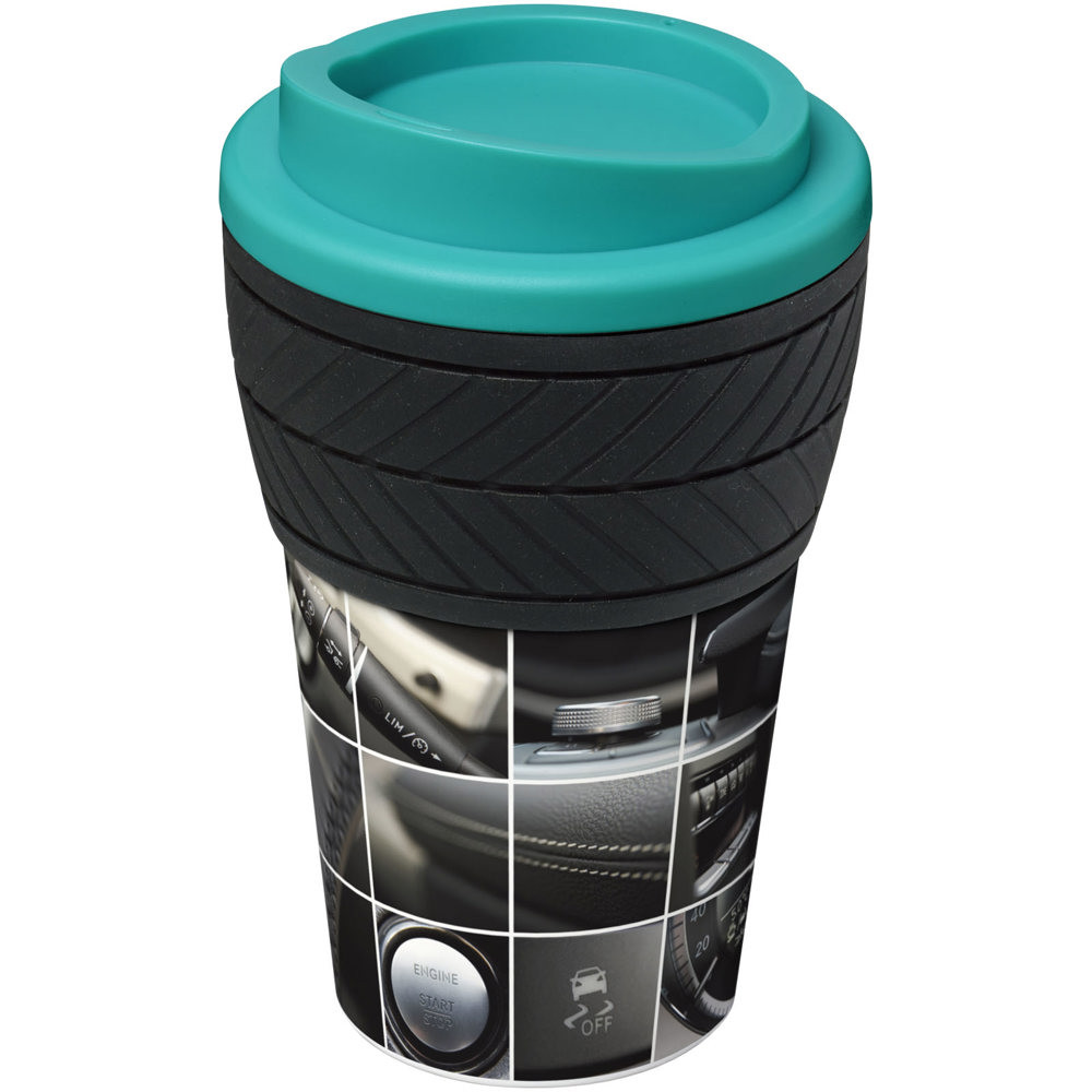 Brite-Americano® 350 ml Isolierbecher mit Schutzring Reifen-Design