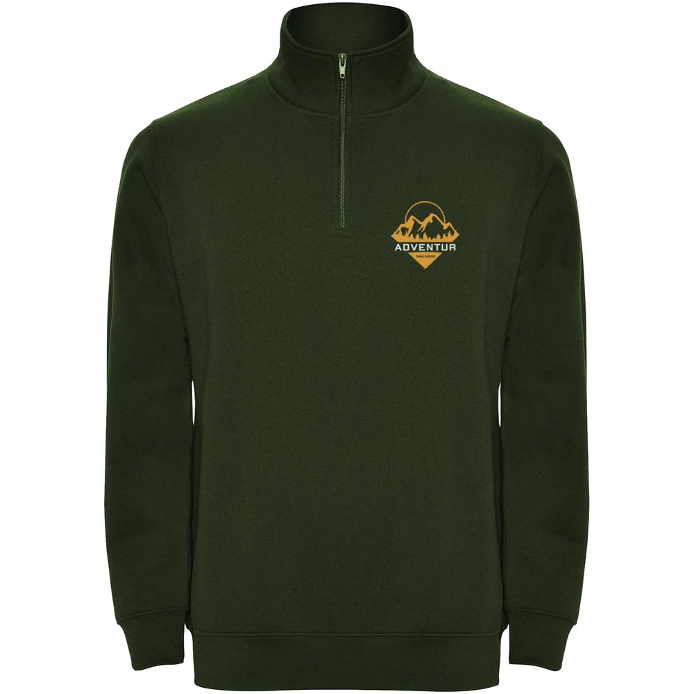Aneto Pullover mit Viertelreissverschluss dunkelgrün
