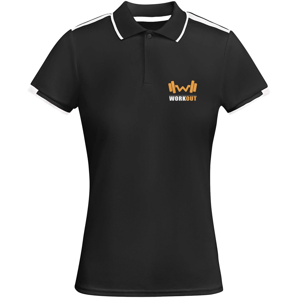 Tamil Sport Poloshirt für Damen schwarz, weiss