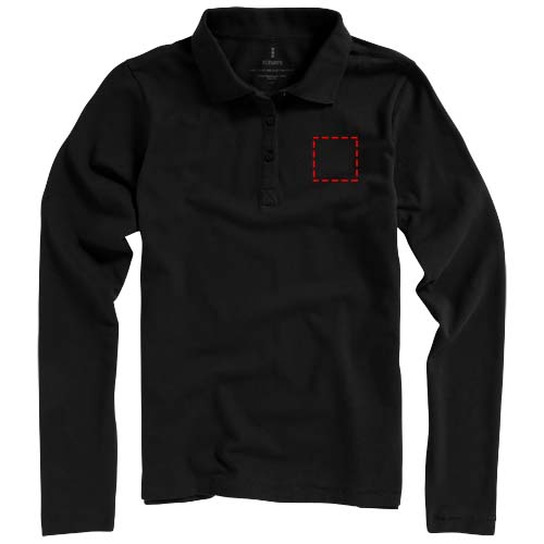 Oakville Langarm Poloshirt für Damen schwarz