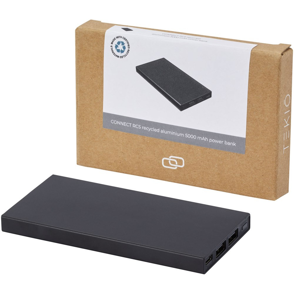 Connect 5000 mAh Powerbank aus recyceltem Aluminium