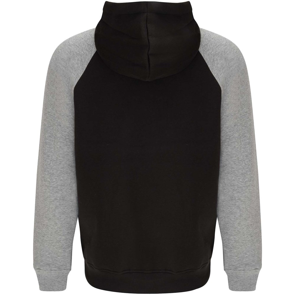 Badet zweifarbiger Kapuzenpullover für Kinder schwarz, heather grau