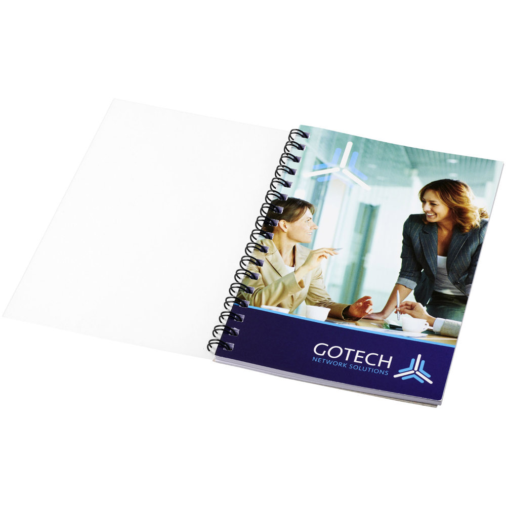 Desk-Mate® A6 Notizbuch mit Kunststoff Cover und Spiralbindung weiss, schwarz