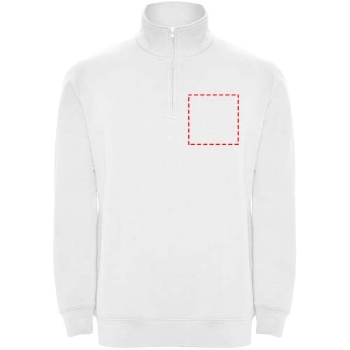 Aneto Pullover mit Viertelreissverschluss weiss