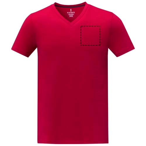 Somoto T-Shirt mit V-Ausschnitt für Herren rot