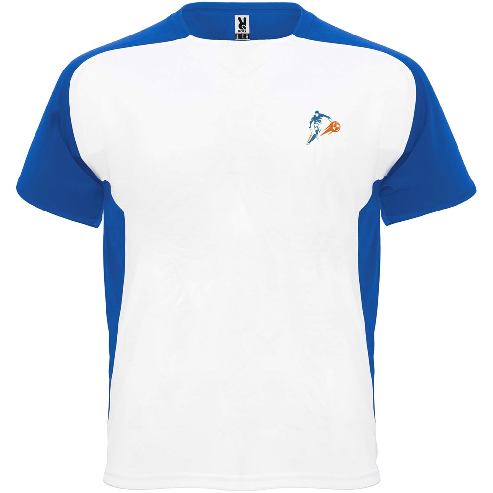 Bugatti T-Shirt Unisex aus recyceltem Material weiss, royalblau