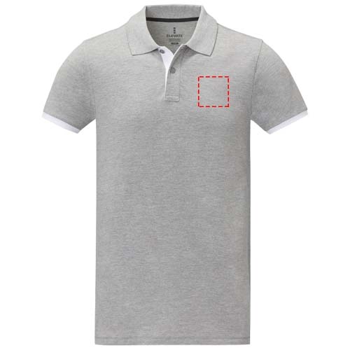 Morgan Polo für Herren, zweifarbig heather grau