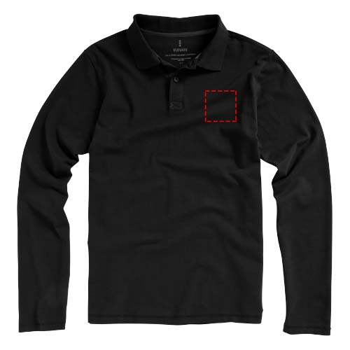 Oakville Langarm Poloshirt für Herren schwarz