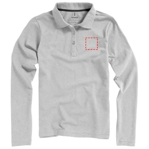 Oakville Langarm Poloshirt für Damen grau meliert