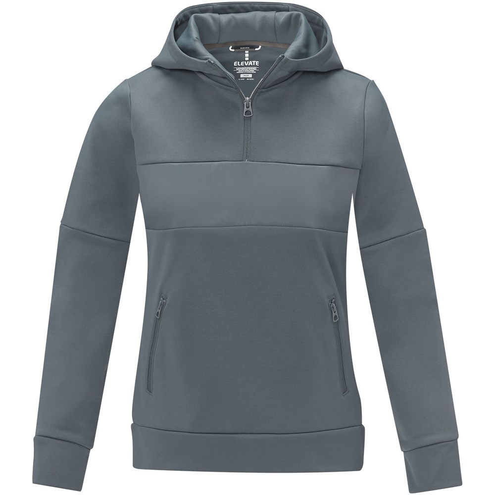 Sayan Kapuzenpullover mit halbem Reissverschluss für Damen stahlgrau