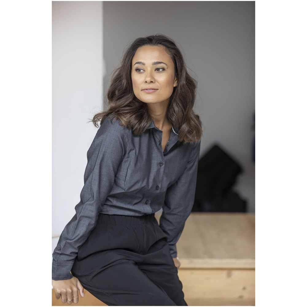 Cuprite Langarm Shirt aus Bio-Baumwolle für Damen schwarz