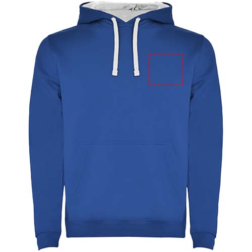 Urban Kapuzenpullover für Herren royalblau, weiss