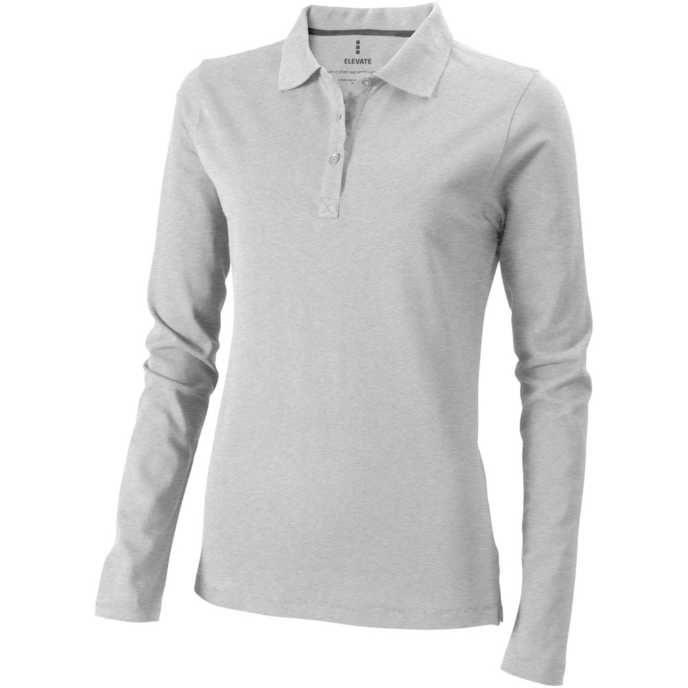 Oakville Langarm Poloshirt für Damen grau meliert