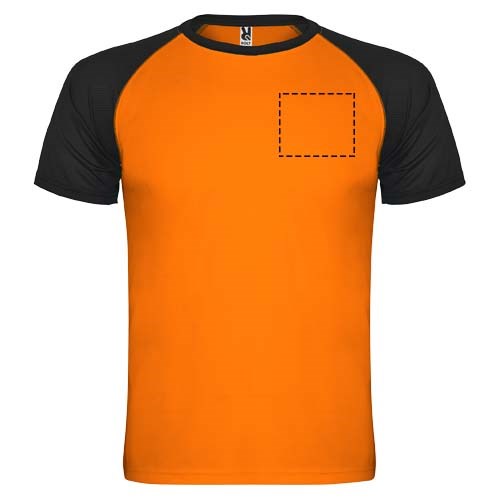 Indianapolis T-Shirt Unisex aus recyceltem Material Fluor Orange, schwarz