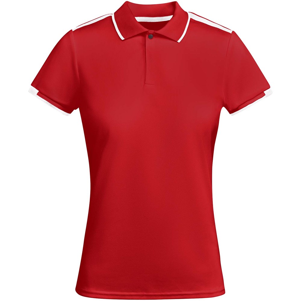Tamil Sport Poloshirt für Damen rot, weiss