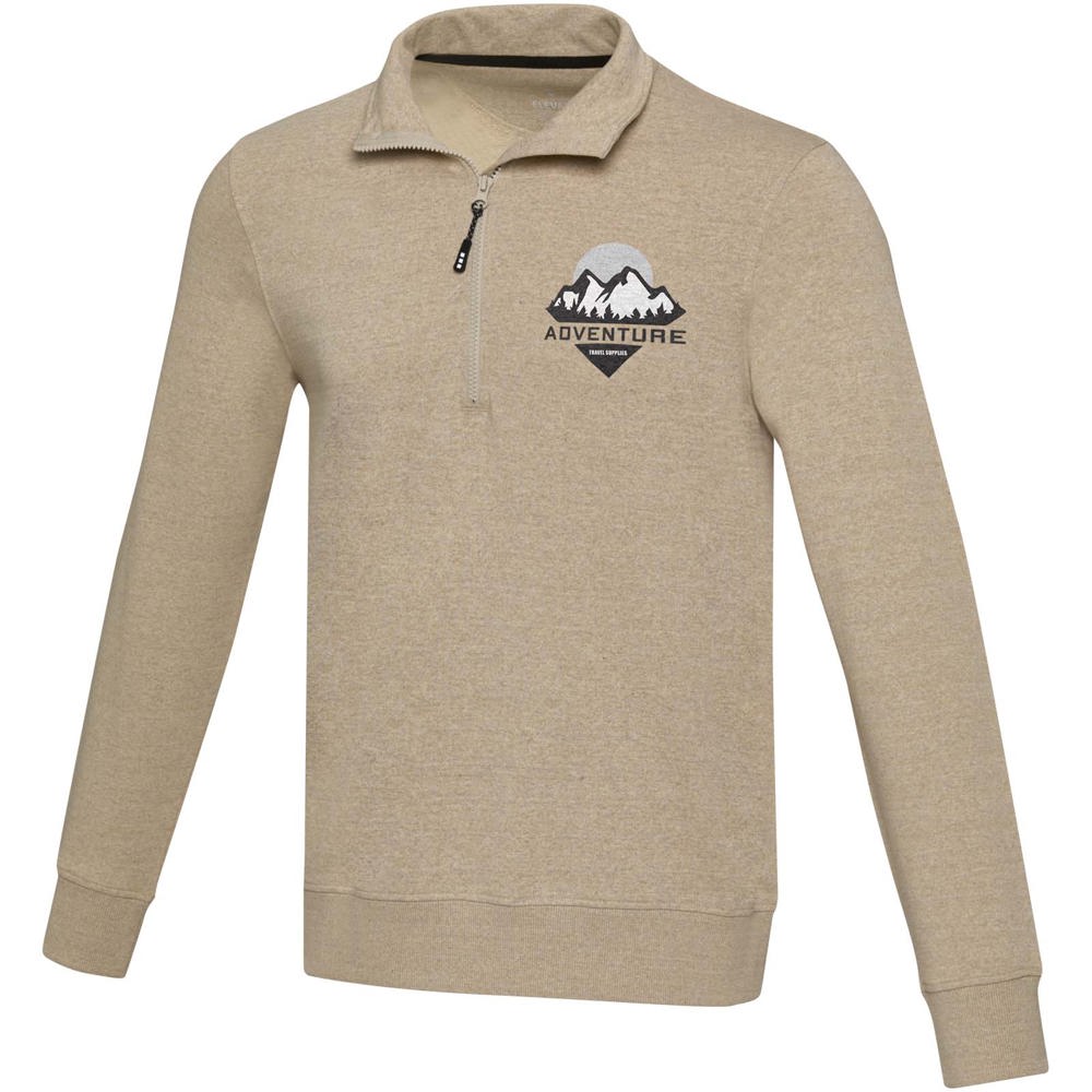 Tin Aware™ Pullover mit Half-Zip Reissverschluss aus recyceltem Material Unisex Oatmeal