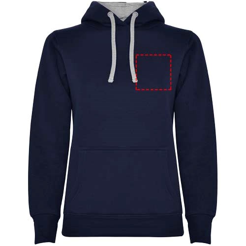 Urban Kapuzenpullover für Damen Navy Blue, Marl Grey