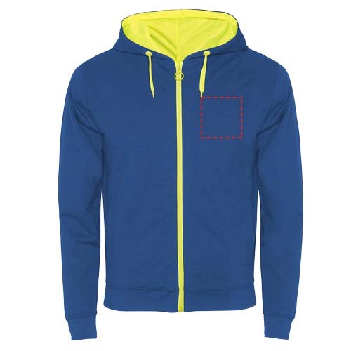 Fuji Kaputzensweatjacke Unisex royalblau, Fluor Yellow
