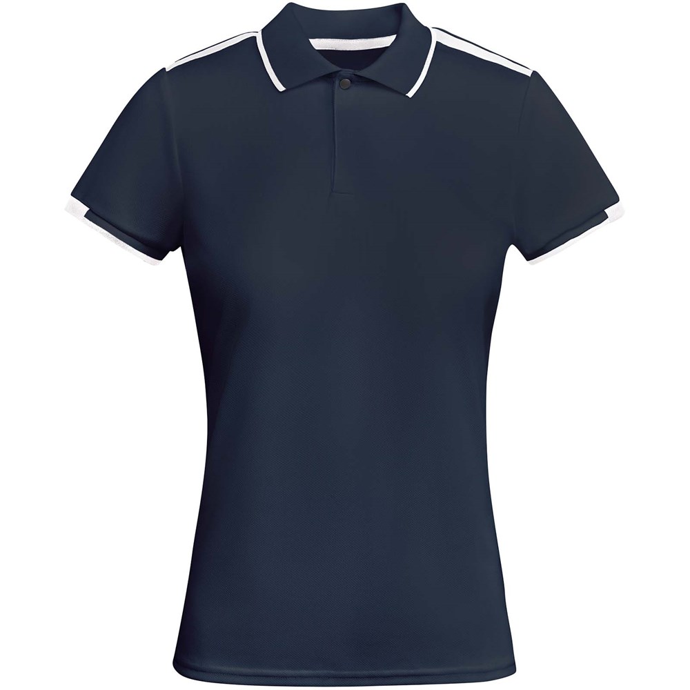 Tamil Sport Poloshirt für Damen Navy Blue, weiss