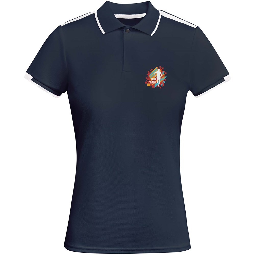 Tamil Sport Poloshirt für Damen Navy Blue, weiss
