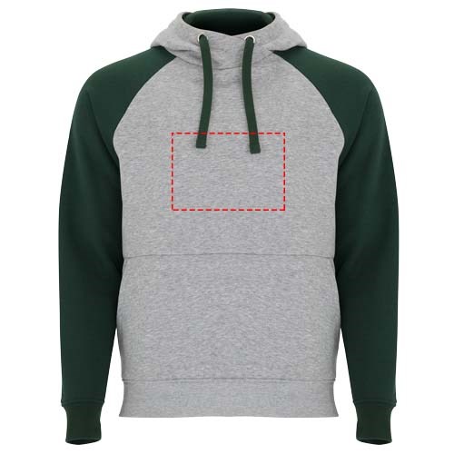 Badet zweifarbiger Kapuzenpullover für Kinder heather grau, dunkelgrün