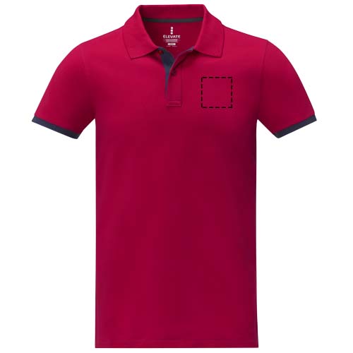 Morgan Polo für Herren, zweifarbig rot