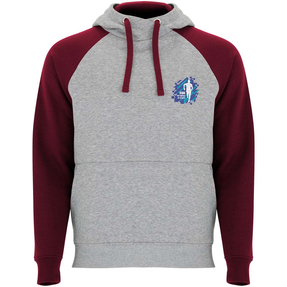Badet zweifarbiger Kapuzenpullover Unisex heather grau, Garnet