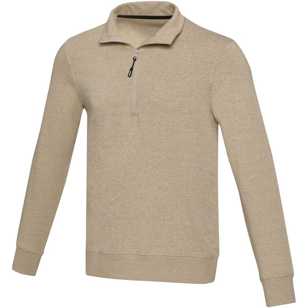 Tin Aware™ Pullover mit Half-Zip Reissverschluss aus recyceltem Material Unisex Oatmeal