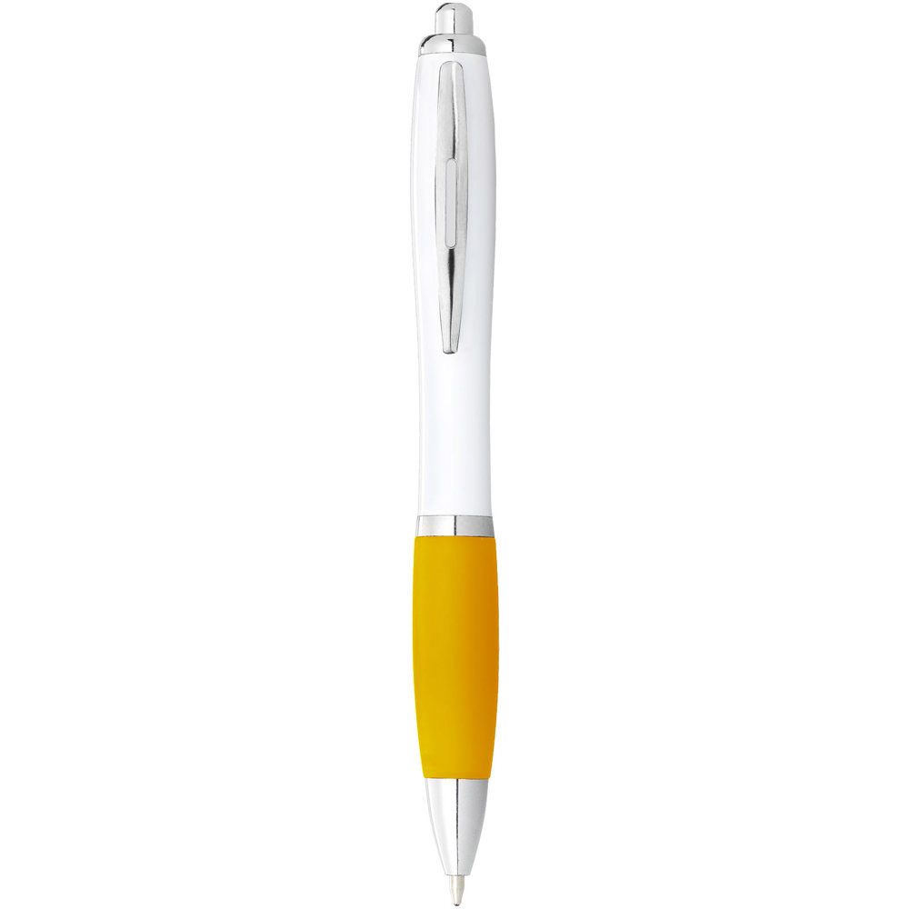 Nash Kugelschreiber weiss mit farbigem Griff (schwarze Mine)