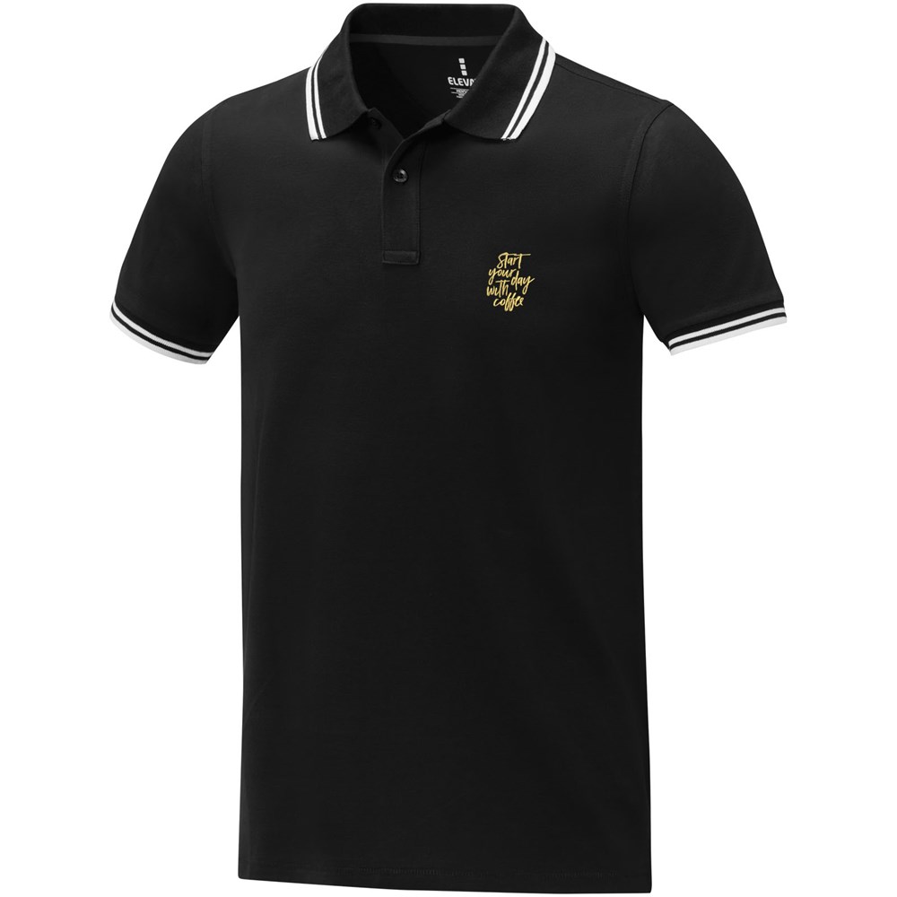 Amarago Polo mit abgesetztem Rand für Herren schwarz