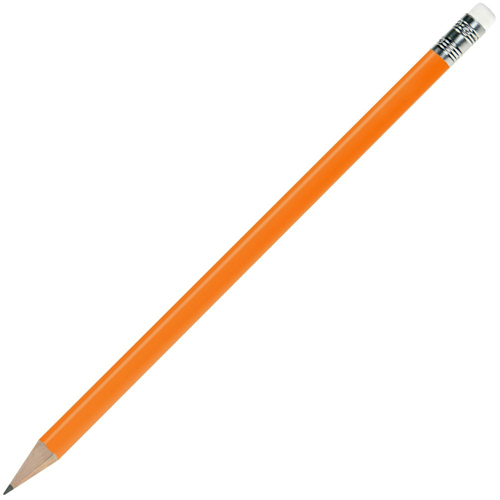 Bleistift rund, lackiert, mit Radierer