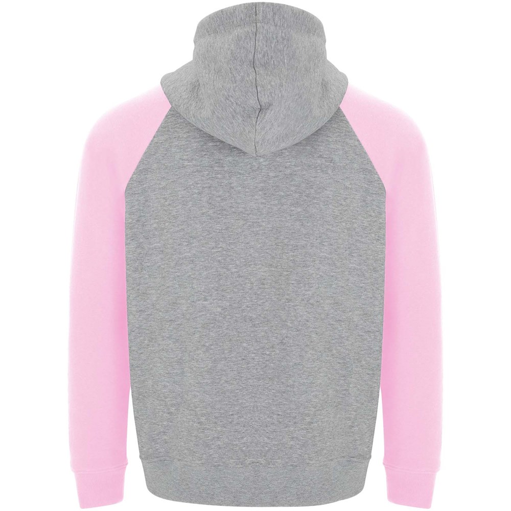 Badet zweifarbiger Kapuzenpullover Unisex heather grau, hellrosa