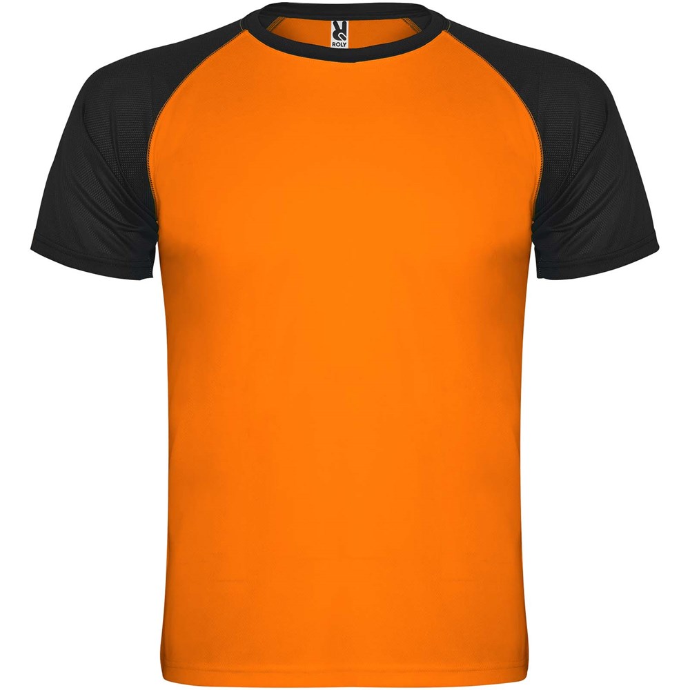 Indianapolis Sport T-Shirt für Kinder Fluor Orange, schwarz