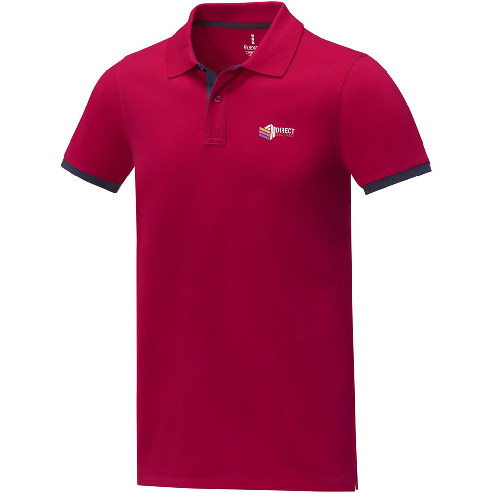 Morgan Polo für Herren, zweifarbig rot