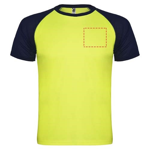 Indianapolis T-Shirt Unisex aus recyceltem Material Fluor Yellow, Navy Blue