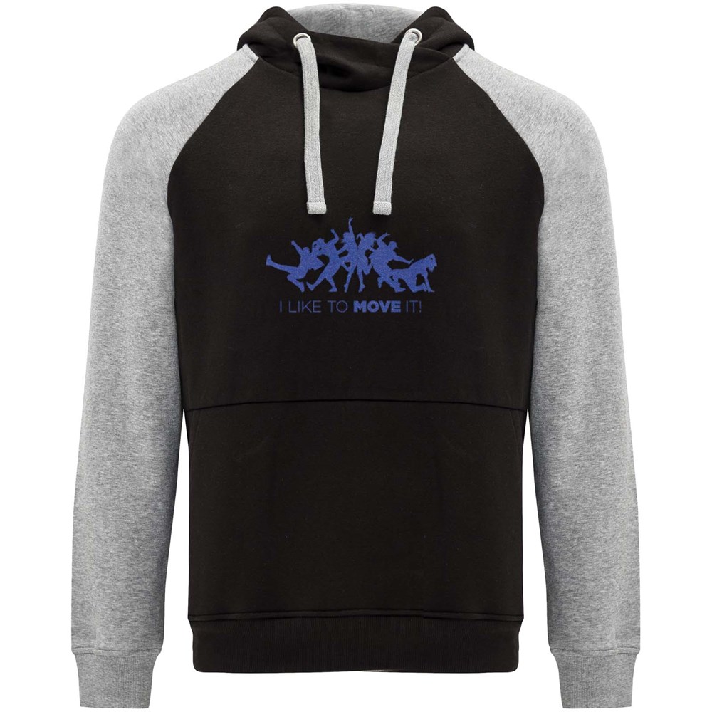 Badet zweifarbiger Kapuzenpullover für Kinder schwarz, heather grau