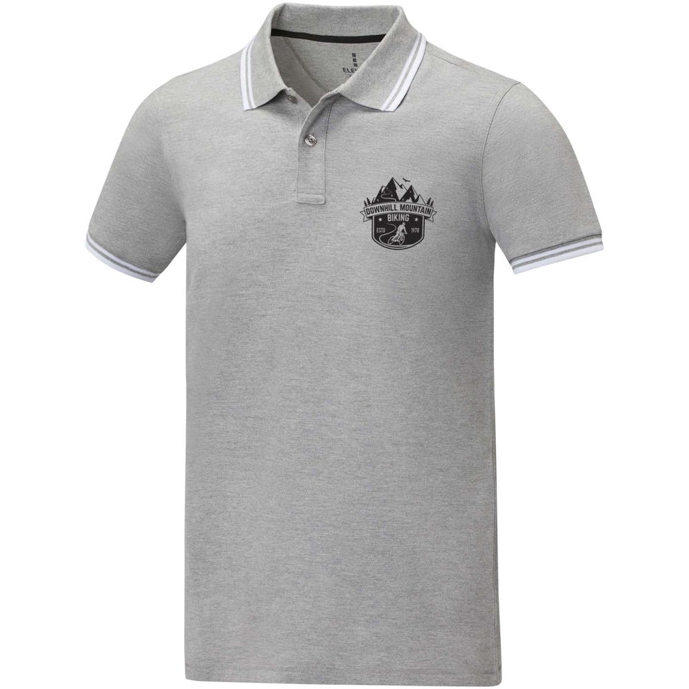Amarago Polo mit abgesetztem Rand für Herren heather grau